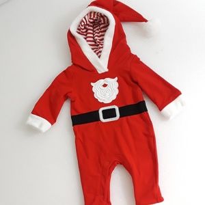 NWT - Holiday themed hooded 1-piece, Newborn